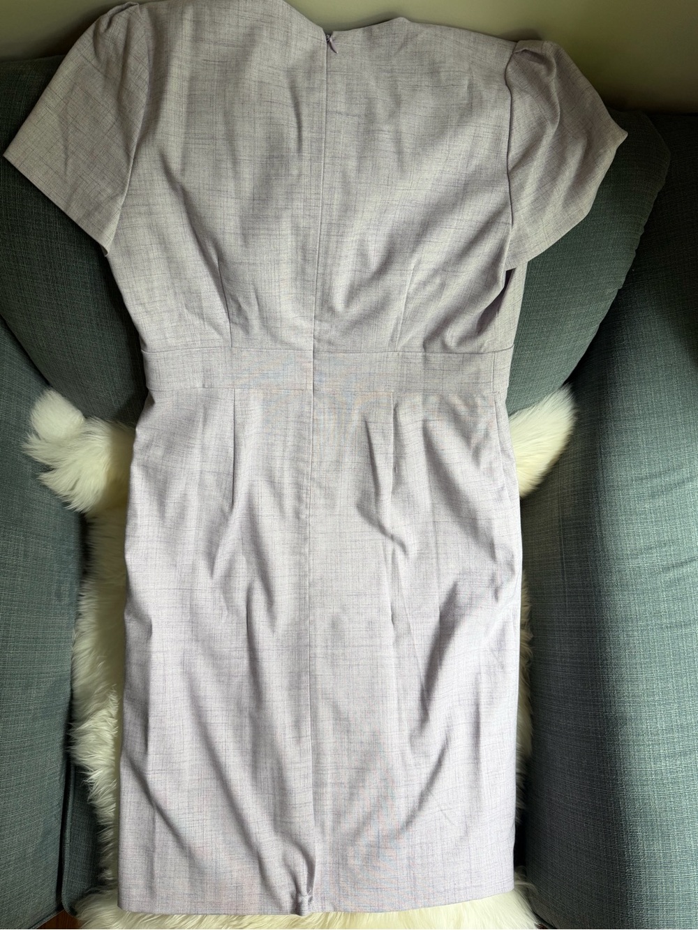 Ann Taylor Lilac V-Neck Midi Sheath Dress - Picture 4 of 5